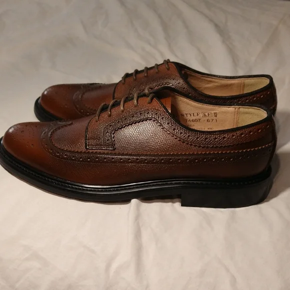 Sears Brown Leather Oxford Shoes with Broguing